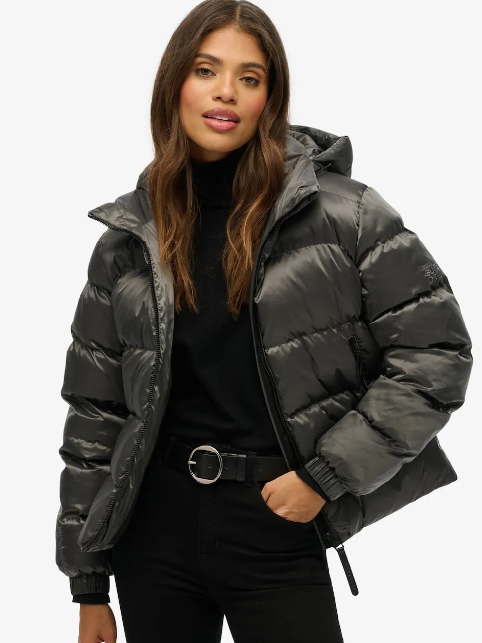 Noir - Superdry Capuche Luxe Sports Doudoune