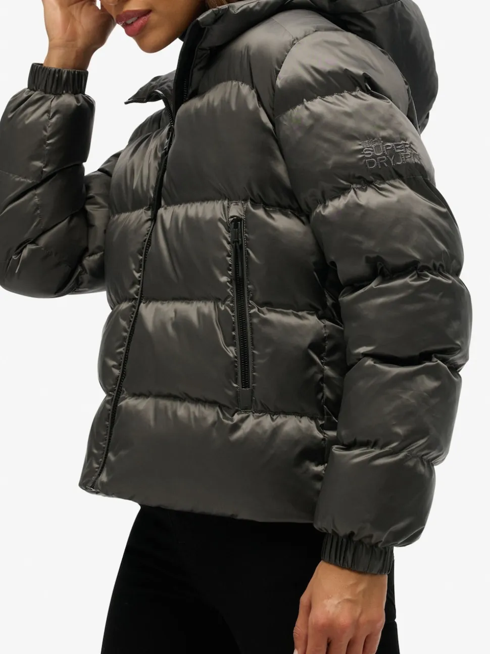 Noir - Superdry Capuche Luxe Sports Doudoune