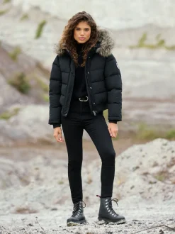 Noir - Superdry Everest Hooded Bomber Veste