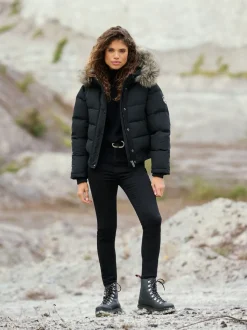 Noir - Superdry Everest Hooded Bomber Veste