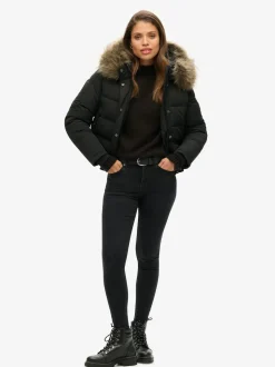 Noir - Superdry Everest Hooded Bomber Veste