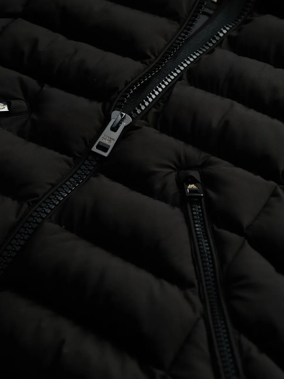 Noir - Superdry Fuji Manteau long en fausse fourrure à capuche