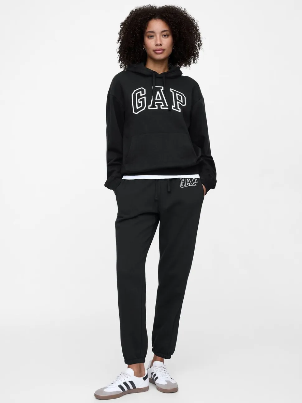 Noir - Sweat à capuche Gap avec logo