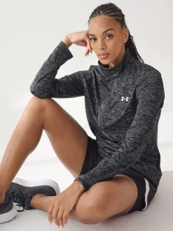 Noir - Sweat-shirt Under Armour Tech Twist 1/2 zippé
