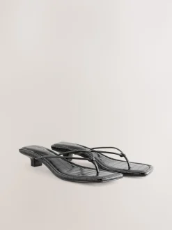Noir - Talons bas à bout carré