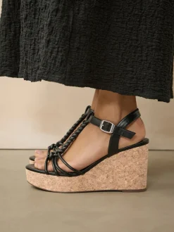 Noir - Talons compensés à lanières tressées Forever Comfort®