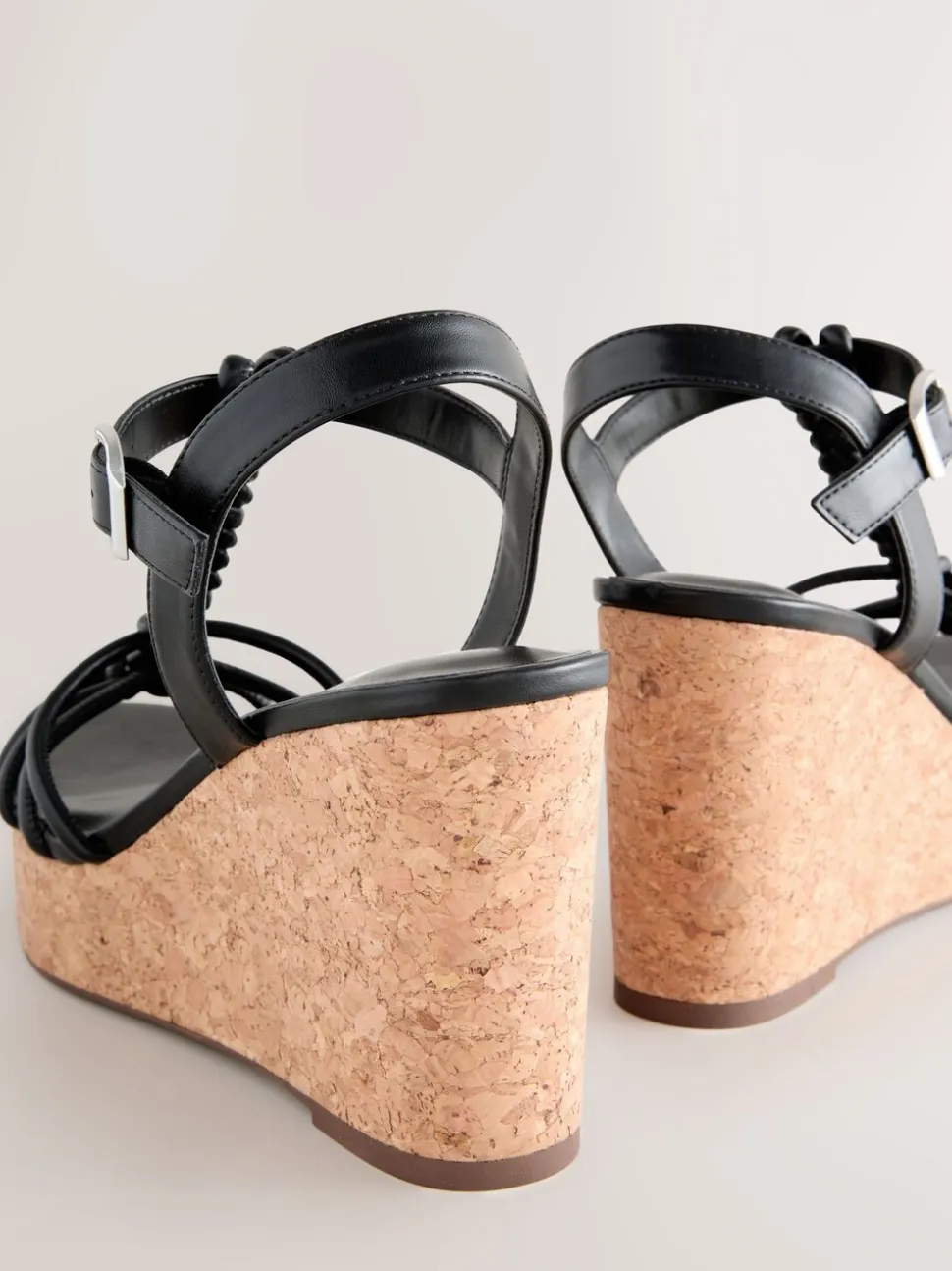 Noir - Talons compensés à lanières tressées Forever Comfort®