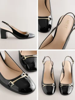 Noir - Talons de bloc arrière à bride arrière