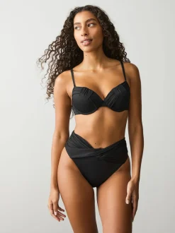 Noir - Top drapé, matelassé et galbant Bikini