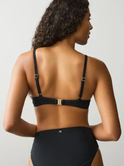 Noir - Top drapé, matelassé et galbant Bikini