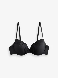 Noir - Top drapé, matelassé et galbant Bikini