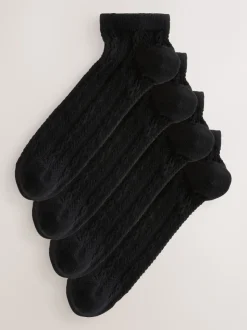 Noir à torsades - Lot de chaussettes de sport en câble 4