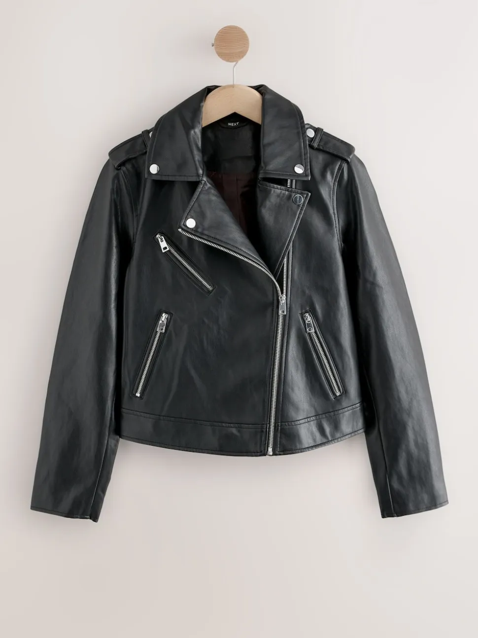 Noir - Veste de motard en cuir faux