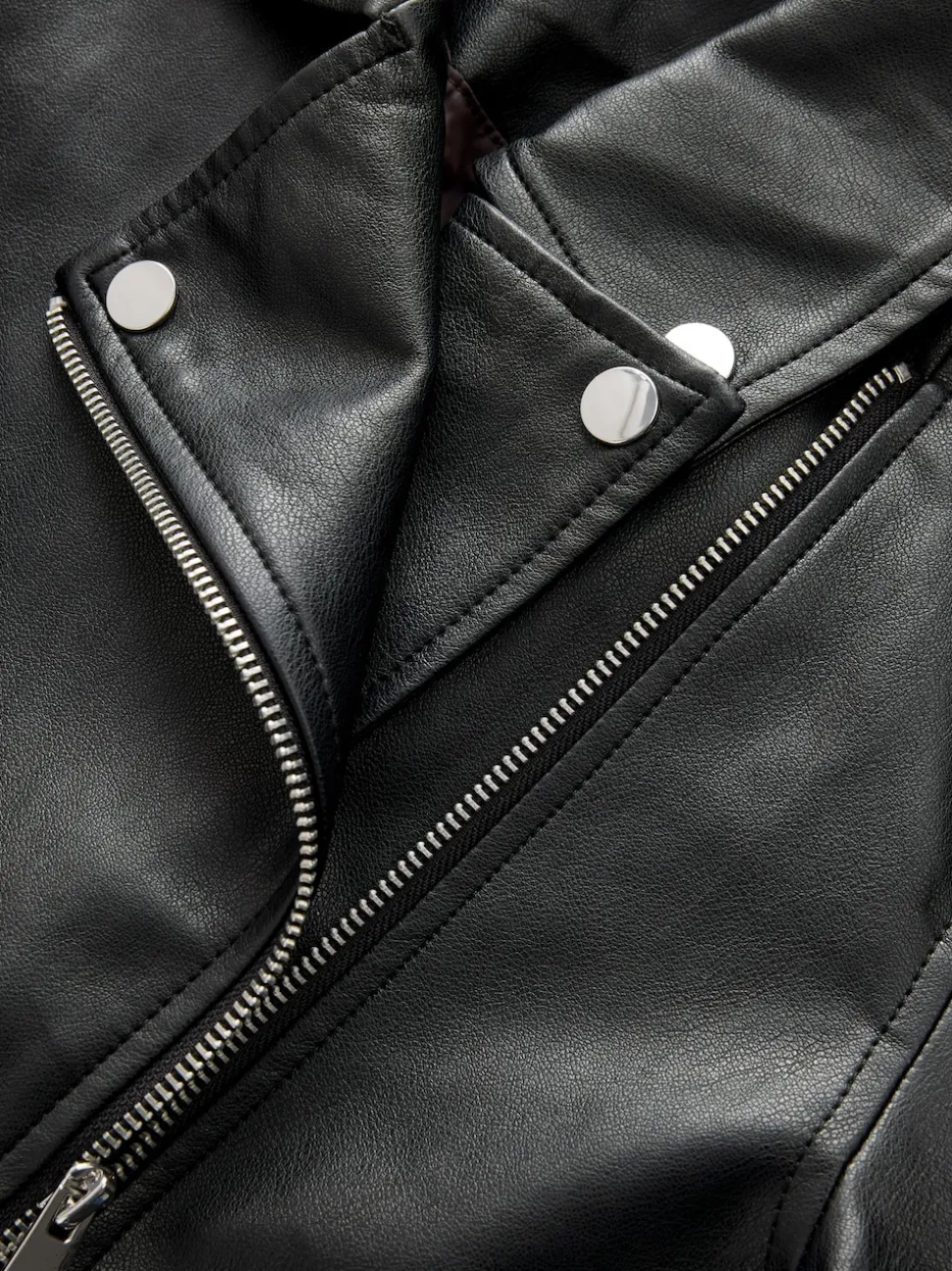 Noir - Veste de motard en cuir faux