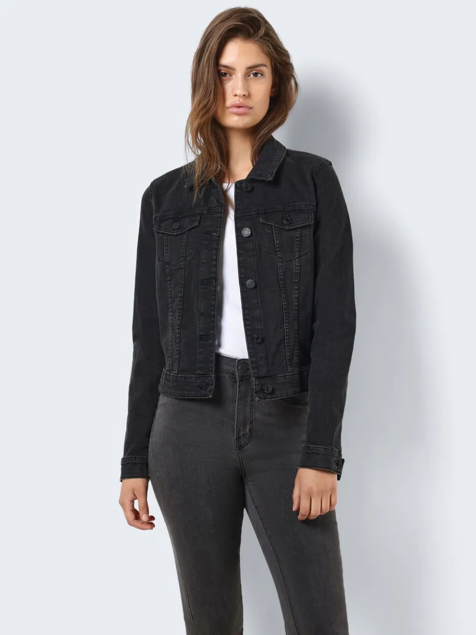 Noir - Veste en jean Noisy May ajustée