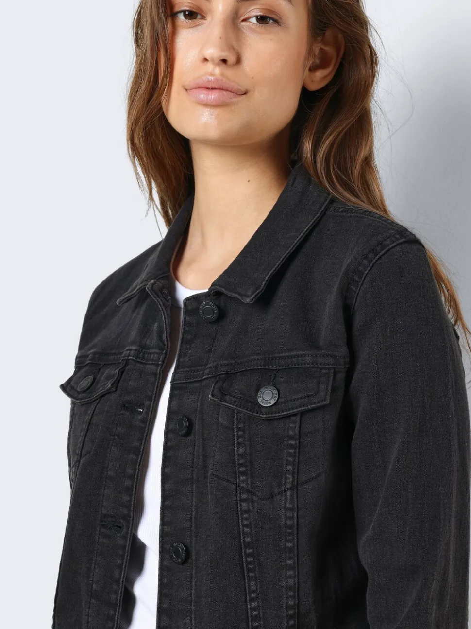 Noir - Veste en jean Noisy May ajustée