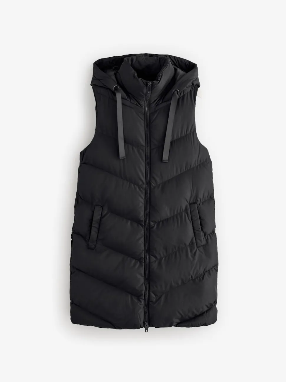 Noir - Veste matelassée sans manches Threadbare coupe longue