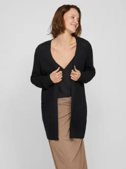 Noir - VILA Long Cardigan 100% coton