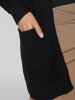 Noir - VILA Long Cardigan 100% coton