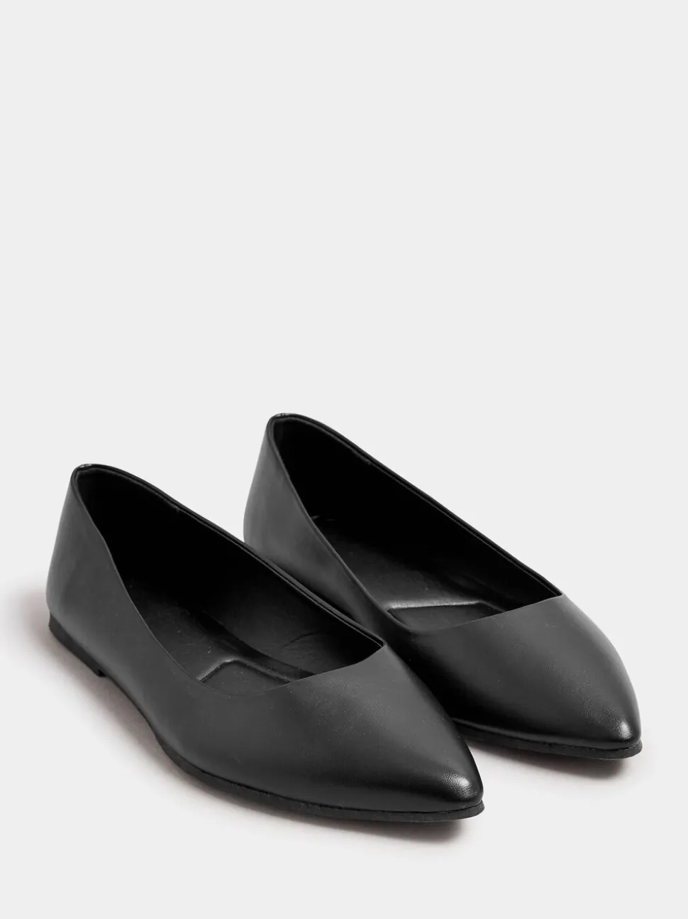Noir - Yours Curve Coupe large Chaussures plates Point Escarpins