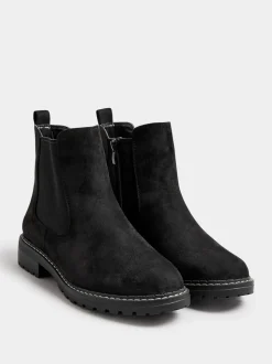 Noir - Yours Curve Extra-Coupe large Casual Chelsea Bottes