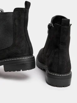 Noir - Yours Curve Extra-Coupe large Casual Chelsea Bottes