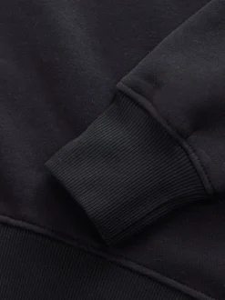 Noir absolu - Sweat-shirt super doux Peached Essentials à col rond et coutures
