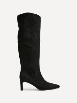 Noir chrome - Linzi Bottes hautes à talon carré Uptown