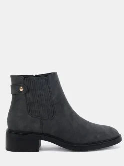 Noir chrome - Novo Bottines plates Chelsea Darlina à Coupe large