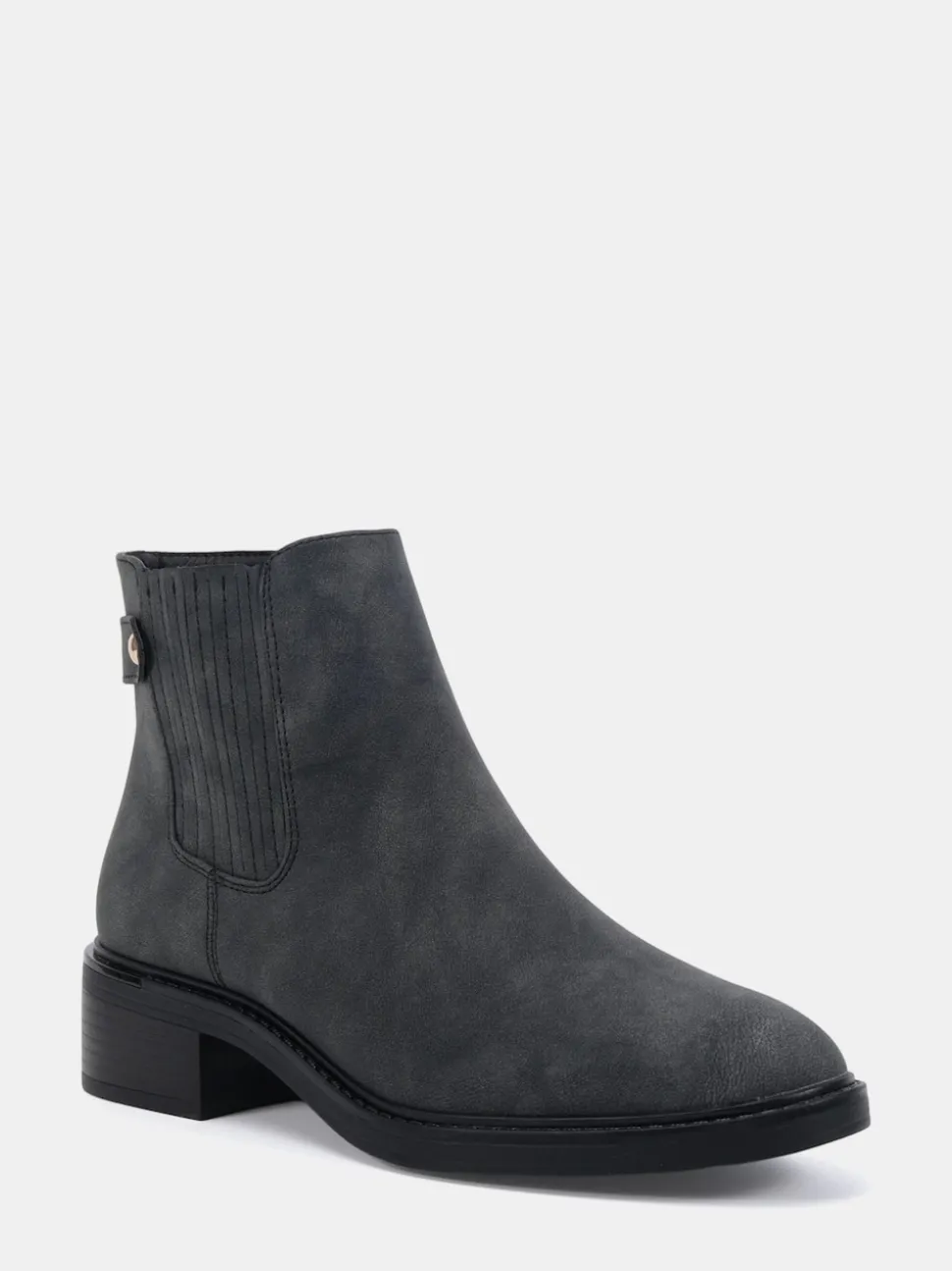 Noir chrome - Novo Bottines plates Chelsea Darlina à Coupe large