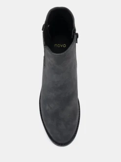 Noir chrome - Novo Bottines plates Chelsea Darlina à Coupe large