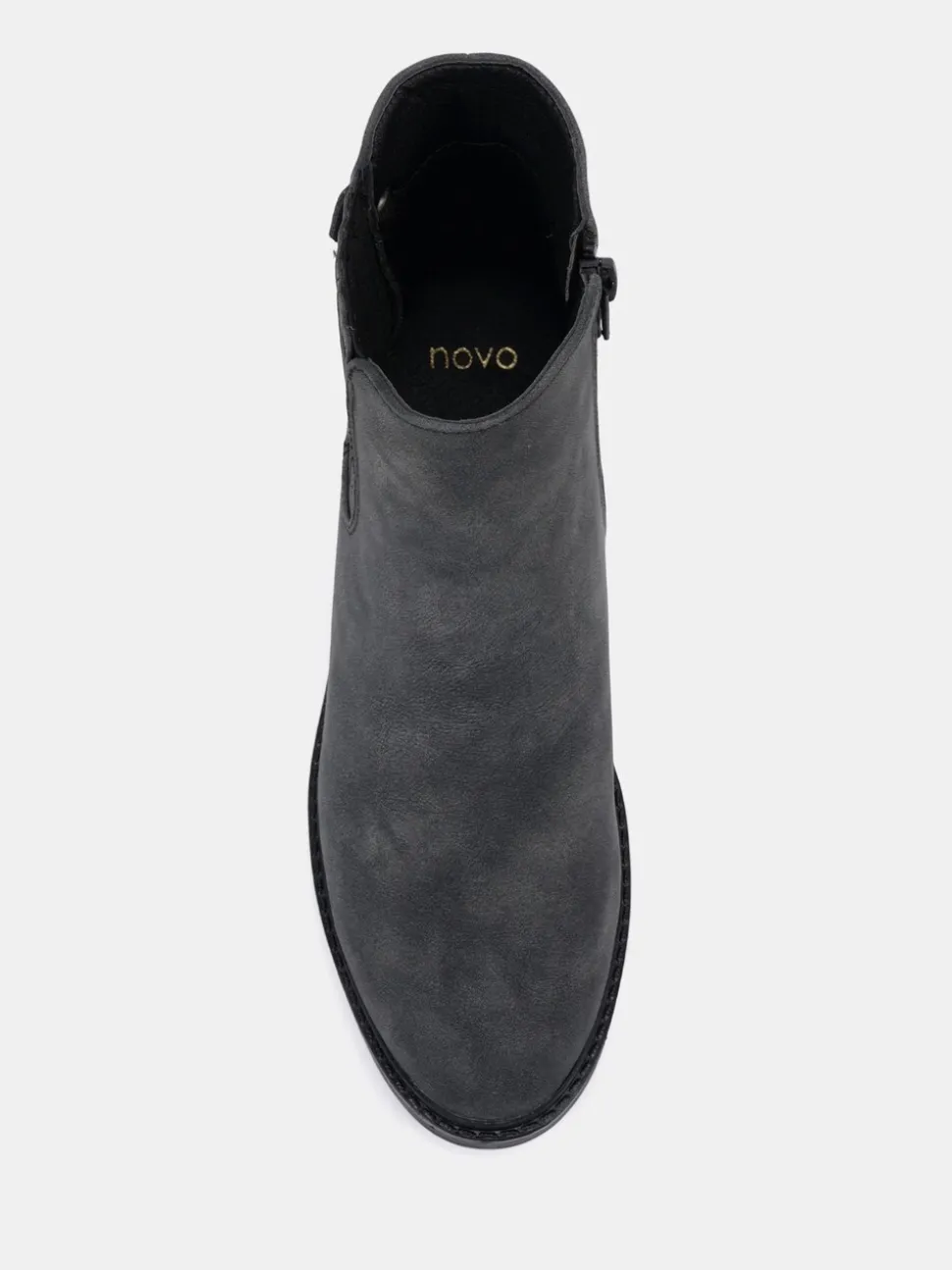 Noir chrome - Novo Bottines plates Chelsea Darlina à Coupe large