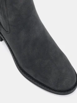 Noir chrome - Novo Bottines plates Chelsea Darlina à Coupe large