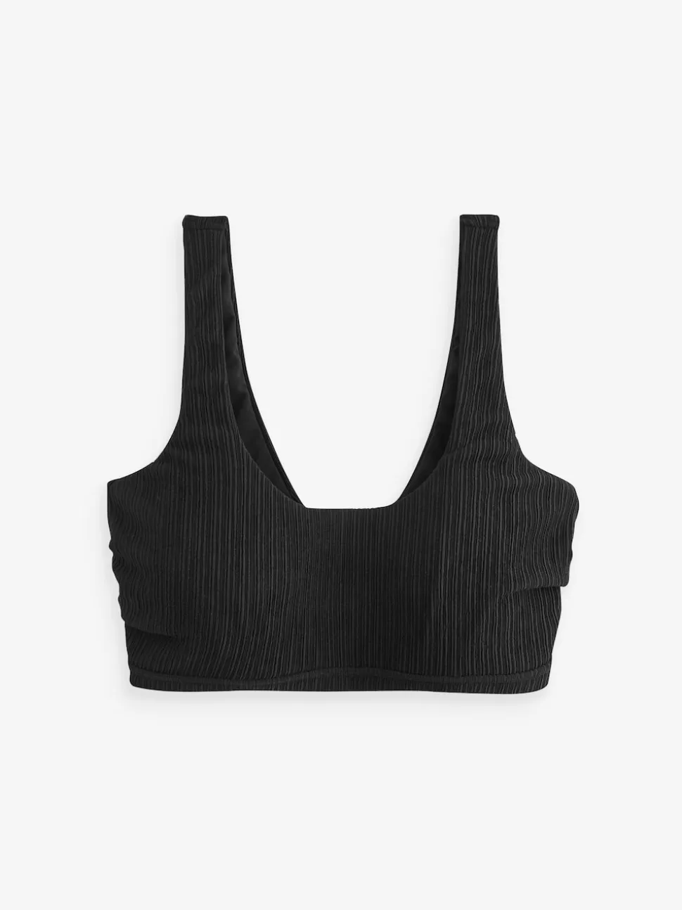 Noir côtelé - Haut de bikini DD+ câblé court