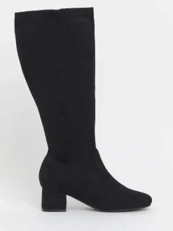 Noir doux - JD Williams Bottes chaussettes hautes à talon bas et talon carré
