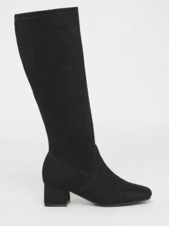 Noir doux - JD Williams Bottes chaussettes hautes à talon bas et talon carré