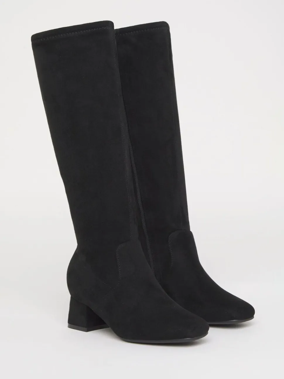 Noir doux - JD Williams Bottes chaussettes hautes à talon bas et talon carré
