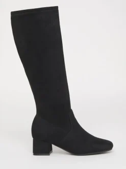 Noir doux - JD Williams Bottes chaussettes hautes à talon bas et talon carré