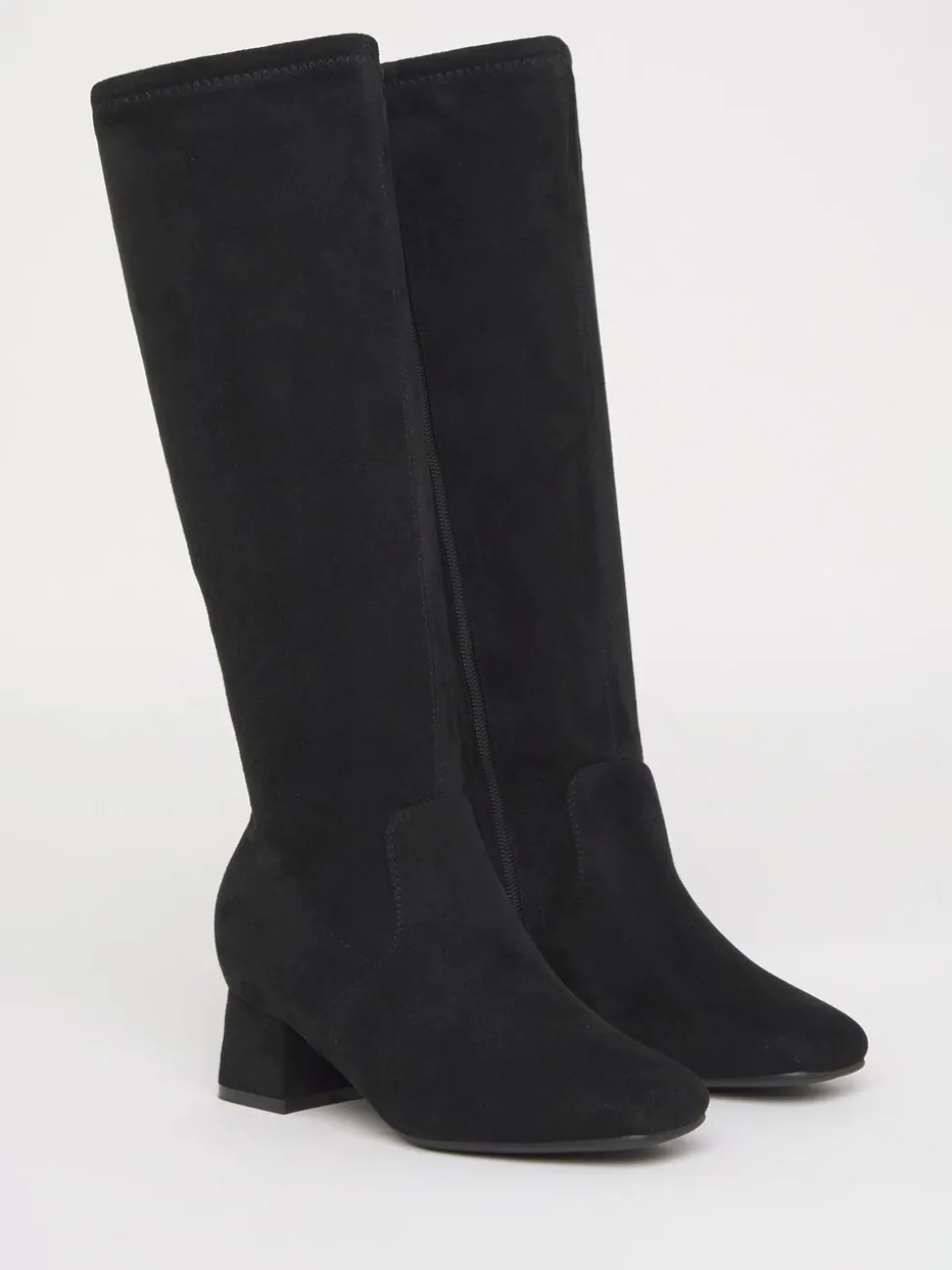 Noir doux - JD Williams Bottes chaussettes hautes à talon bas et talon carré