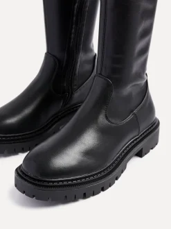 Noir en PU - Bottes extensibles Linzi Hallie hautes