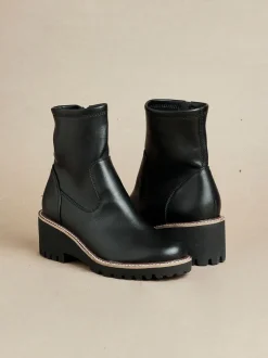 Noir en PU - Bottes Linzi Trish extensibles à talon compensé