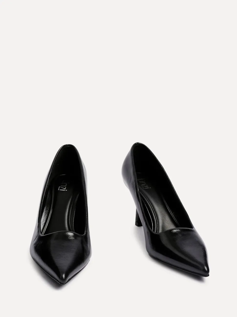 Noir en PU - Linzi Kat Closed Court Stiletto talons