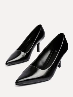 Noir en PU - Linzi Kat Closed Court Stiletto talons