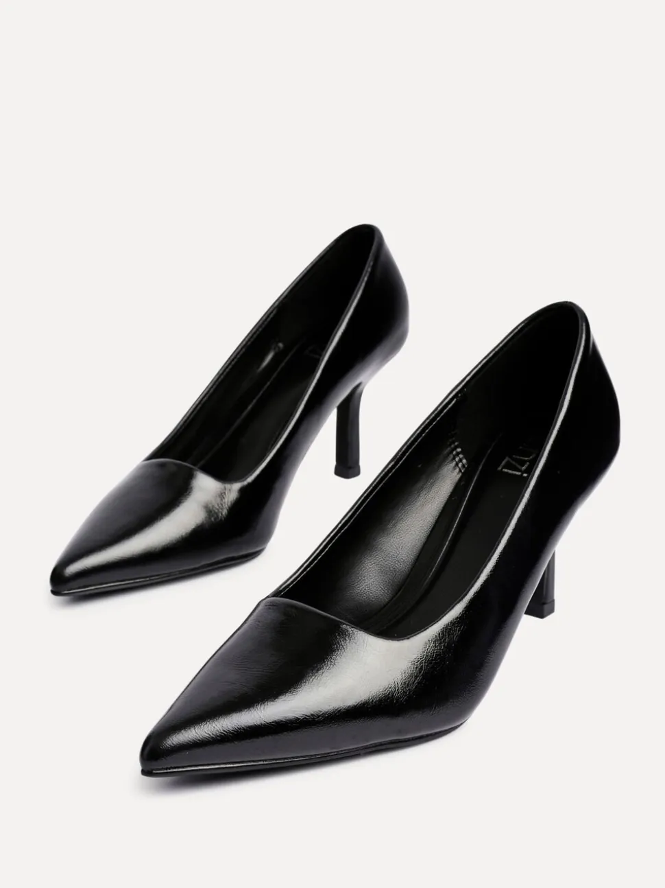 Noir en PU - Linzi Kat Closed Court Stiletto talons