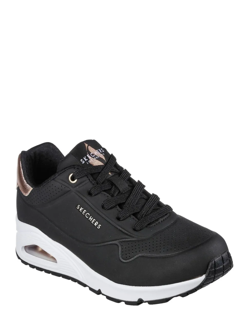 Noir foncé - Baskets Skechers Golden Fit Uno femme dorées