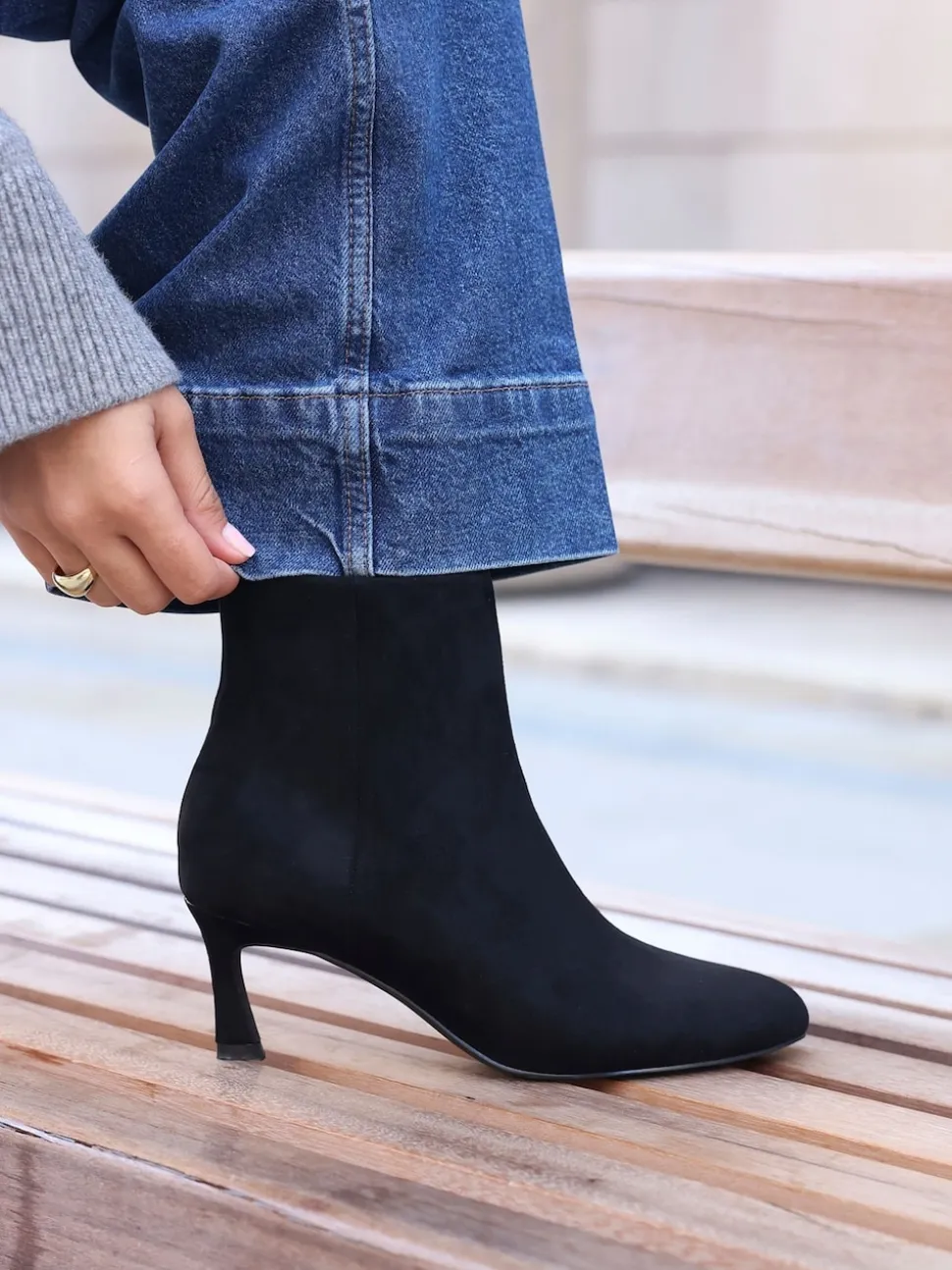 Noir foncé - Linzi Bottes à talon aiguille à bout rond