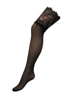 Noir foncé - Pour Moi Deep Eyelash 15 Hold-ups en dentelle deniers