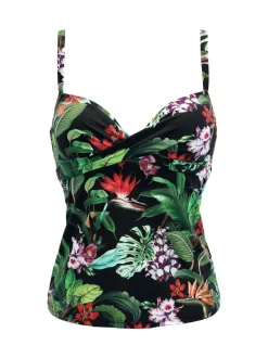 Noir imprimé tropical - Pour Moi Tankini matelassé à armatures Palerme