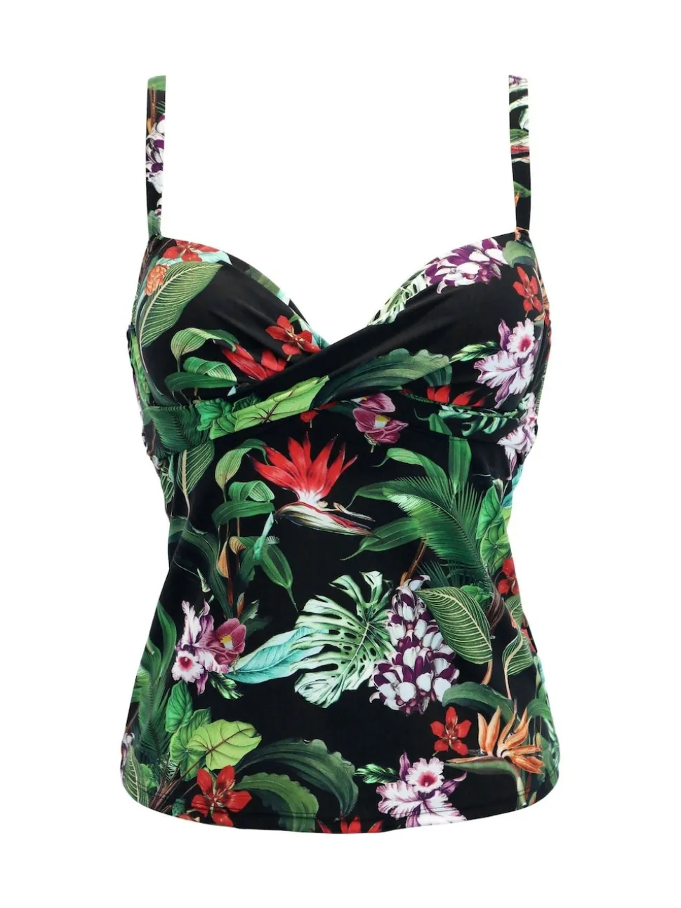 Noir imprimé tropical - Pour Moi Tankini matelassé à armatures Palerme