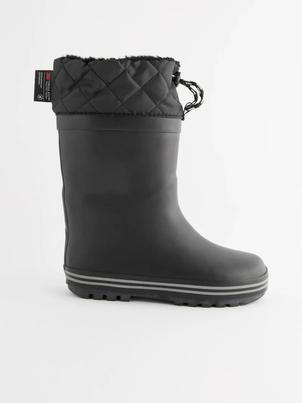 Noir monochrom - Bottes en caoutchouc fourrées